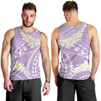 Polynesian Vintage Floral Men Tank Top Lavender Motifs - Polynesian Pride