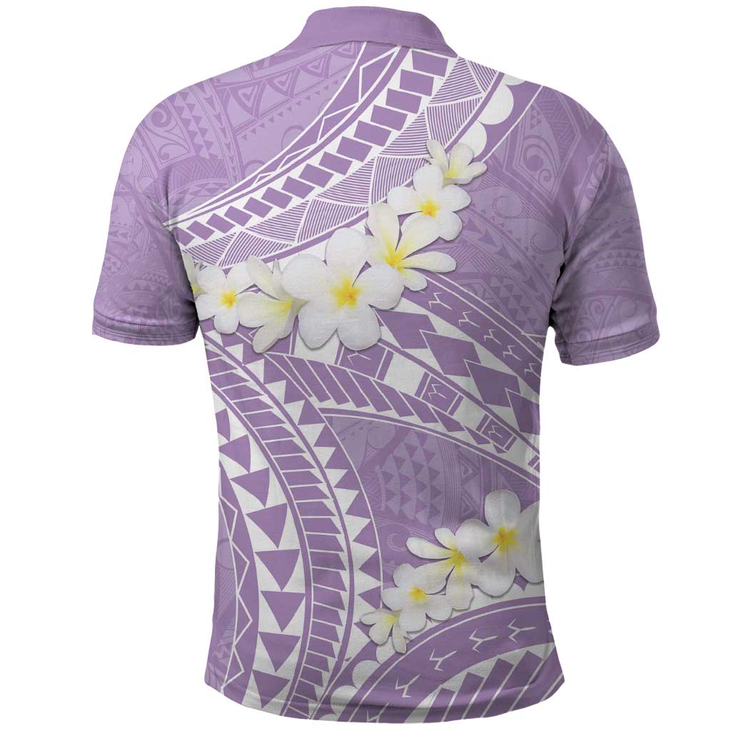 Polynesian Vintage Floral Polo Shirt Lavender Motifs - Polynesian Pride