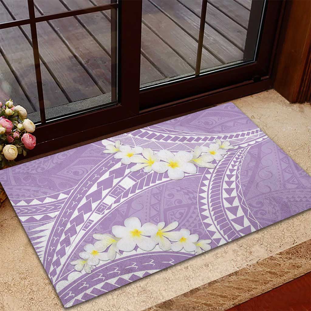 Polynesian Vintage Floral Rubber Doormat Lavender Motifs - Polynesian Pride