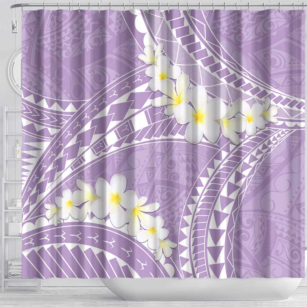 Polynesian Vintage Floral Shower Curtain Lavender Motifs - Polynesian Pride