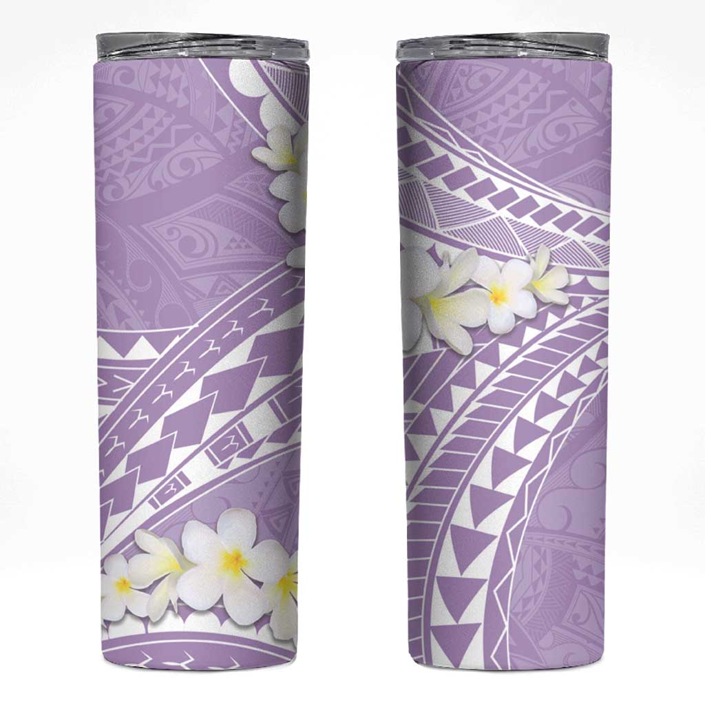 Polynesian Vintage Floral Skinny Tumbler Lavender Motifs - Polynesian Pride