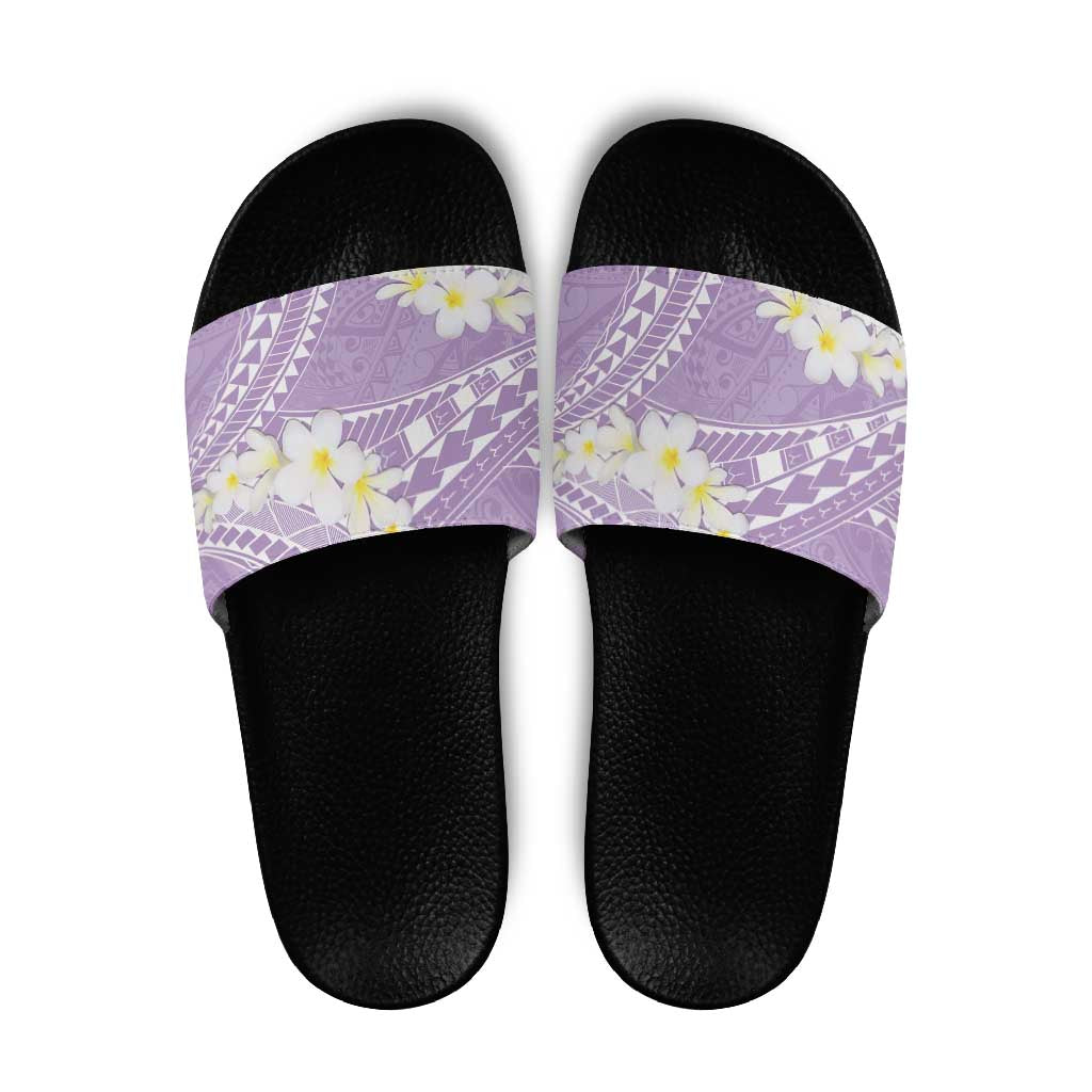 Polynesian Vintage Floral Slide Sandals Lavender Motifs - Polynesian Pride