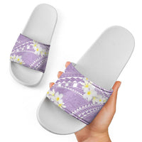 Polynesian Vintage Floral Slide Sandals Lavender Motifs - Polynesian Pride