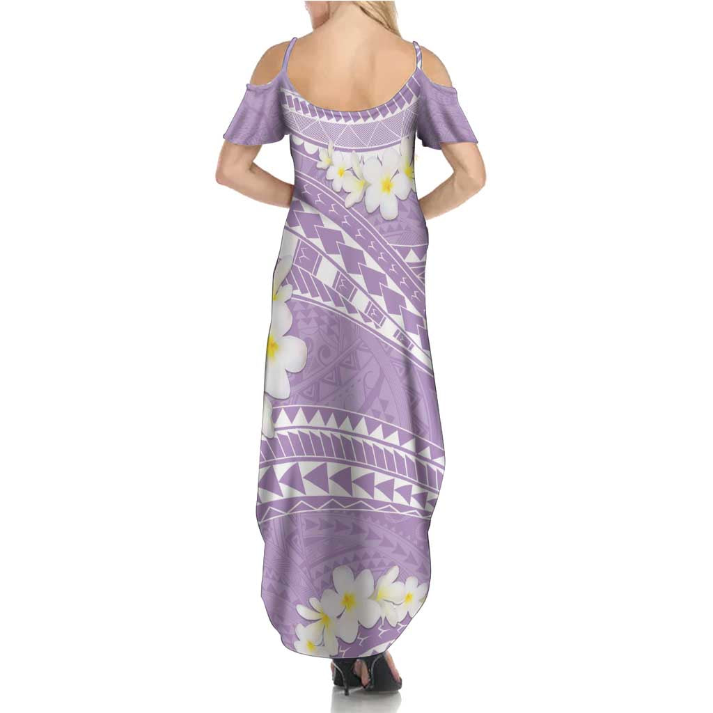 Polynesian Vintage Floral Summer Maxi Dress Lavender Motifs - Polynesian Pride