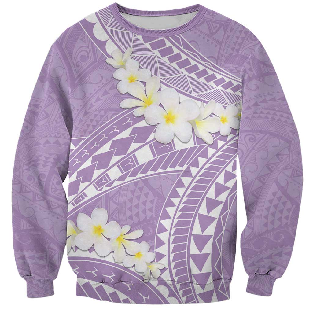 Polynesian Vintage Floral Sweatshirt Lavender Motifs - Polynesian Pride