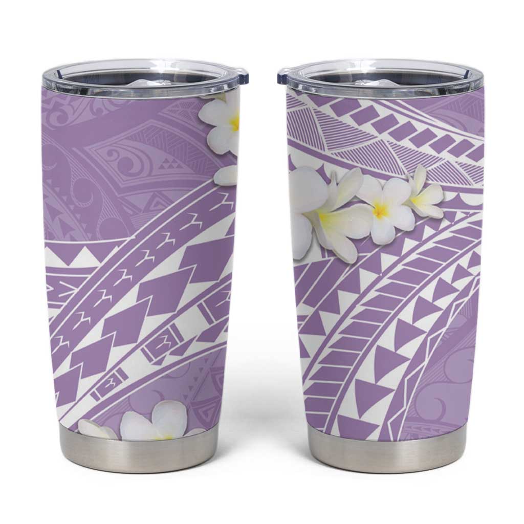 Polynesian Vintage Floral Tumbler Cup Lavender Motifs - Polynesian Pride