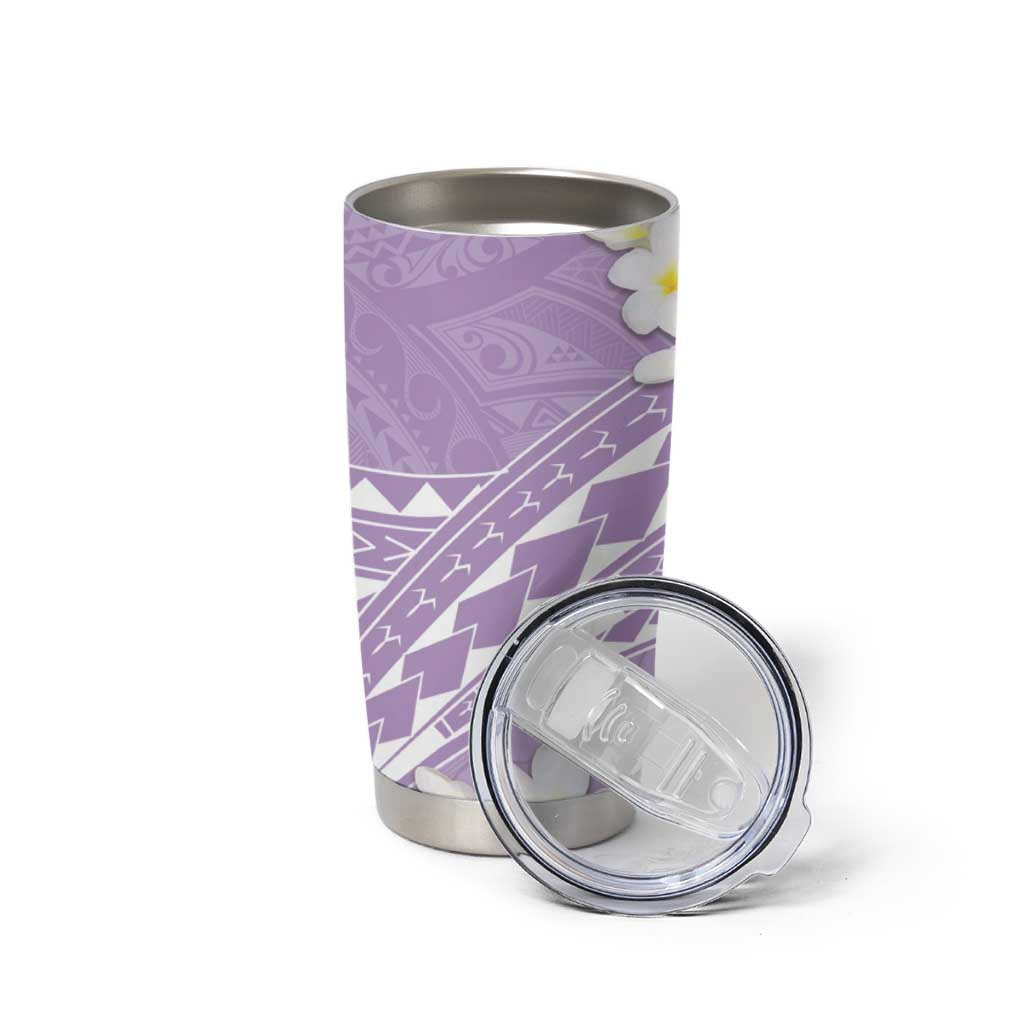 Polynesian Vintage Floral Tumbler Cup Lavender Motifs - Polynesian Pride