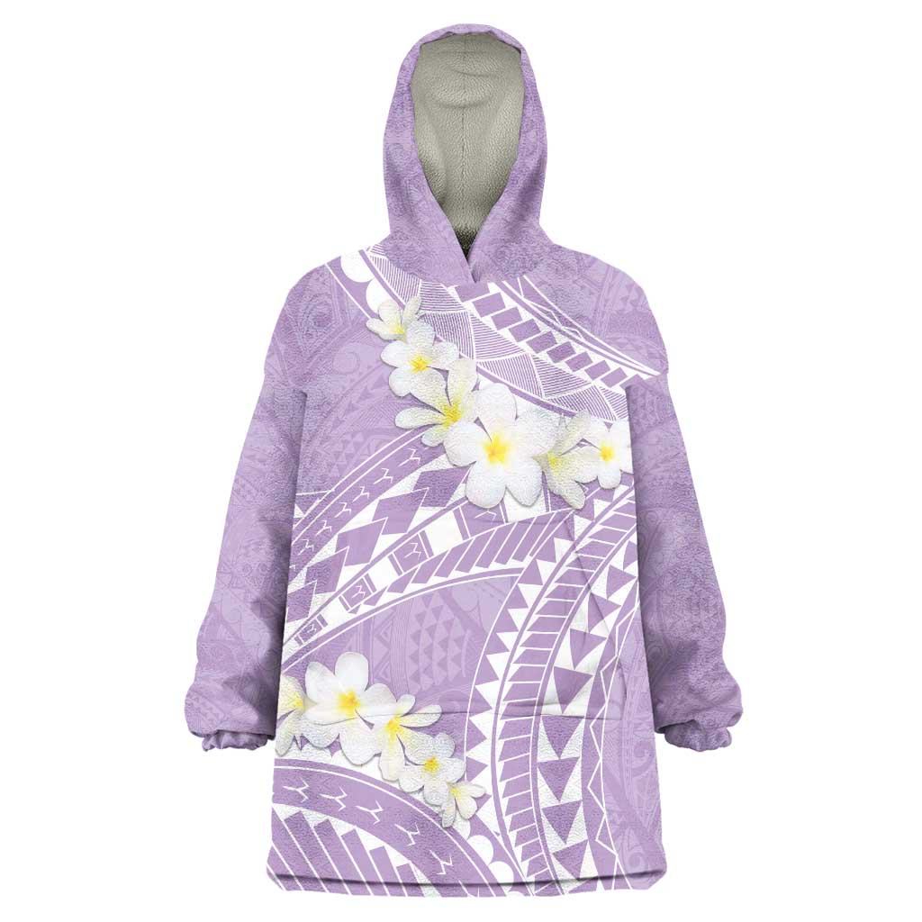 Polynesian Vintage Floral Wearable Blanket Hoodie Lavender Motifs - Polynesian Pride