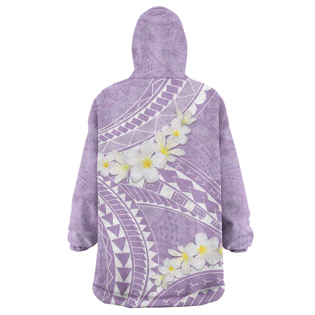 Polynesian Vintage Floral Wearable Blanket Hoodie Lavender Motifs - Polynesian Pride