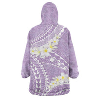 Polynesian Vintage Floral Wearable Blanket Hoodie Lavender Motifs - Polynesian Pride
