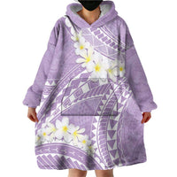 Polynesian Vintage Floral Wearable Blanket Hoodie Lavender Motifs - Polynesian Pride