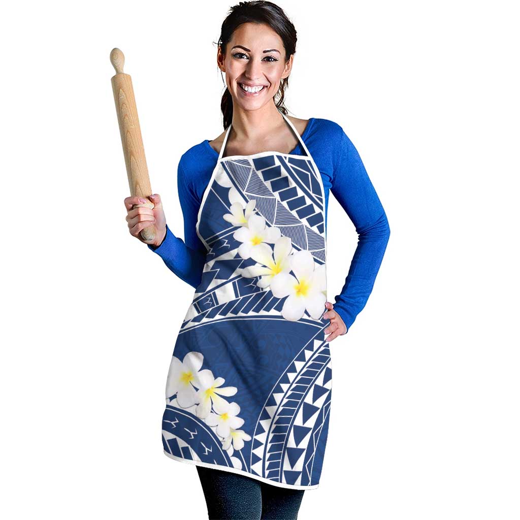 Polynesian Vintage Floral Apron Navy Blue Motifs - Polynesian Pride