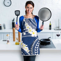 Polynesian Vintage Floral Apron Navy Blue Motifs - Polynesian Pride