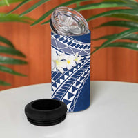 Polynesian Vintage Floral 4 in 1 Can Cooler Tumbler Navy Blue Motifs - Polynesian Pride