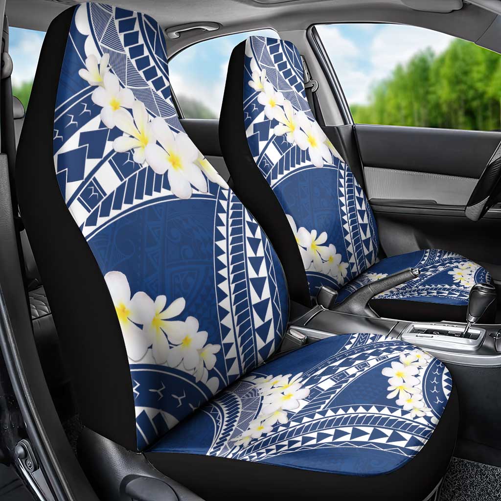 Polynesian Vintage Floral Car Seat Cover Navy Blue Motifs - Polynesian Pride