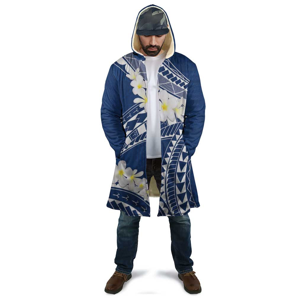 Polynesian Vintage Floral Cloak Navy Blue Motifs - Polynesian Pride