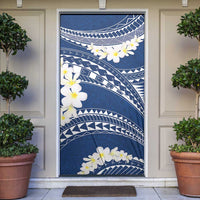 Polynesian Vintage Floral Door Cover Navy Blue Motifs - Polynesian Pride