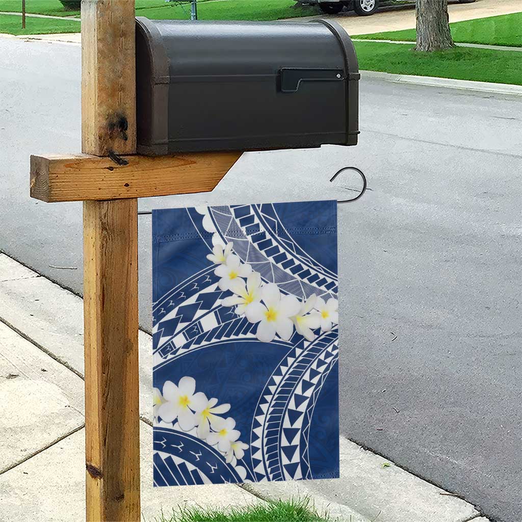 Polynesian Vintage Floral Garden Flag Navy Blue Motifs - Polynesian Pride