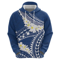 Polynesian Vintage Floral Hoodie Navy Blue Motifs - Polynesian Pride