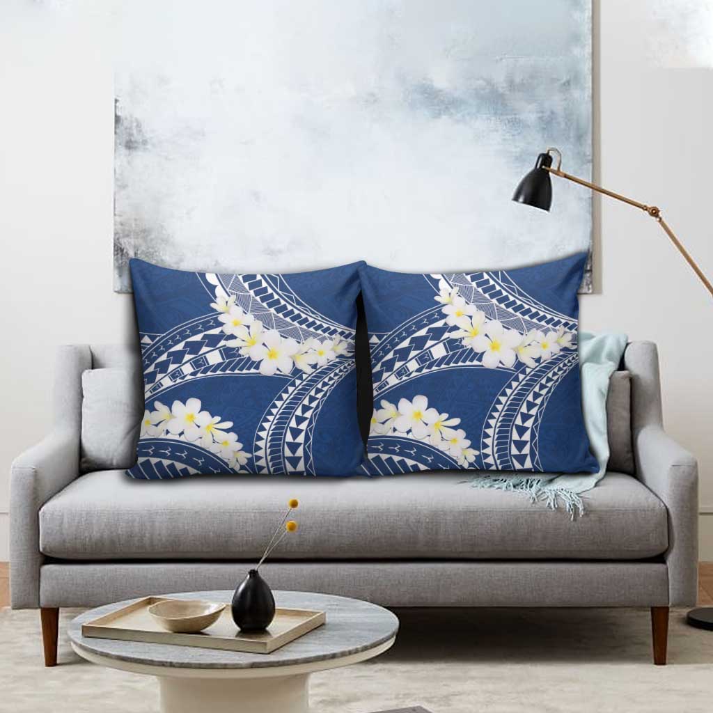Polynesian Vintage Floral Pillow Cover Navy Blue Motifs - Polynesian Pride