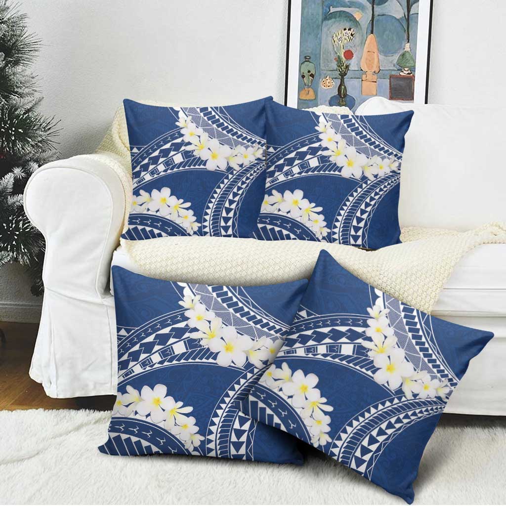 Polynesian Vintage Floral Pillow Cover Navy Blue Motifs - Polynesian Pride