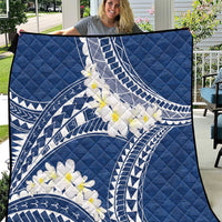 Polynesian Vintage Floral Quilt Navy Blue Motifs - Polynesian Pride