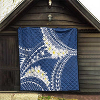 Polynesian Vintage Floral Quilt Navy Blue Motifs - Polynesian Pride