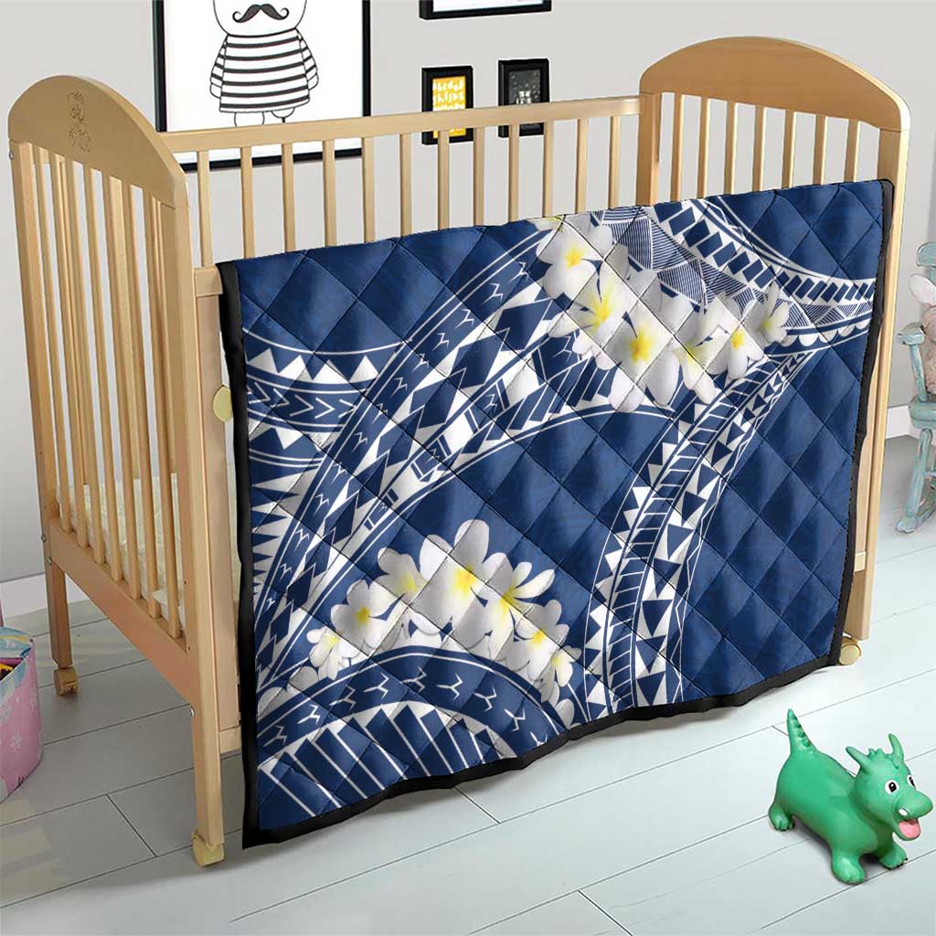 Polynesian Vintage Floral Quilt Navy Blue Motifs - Polynesian Pride