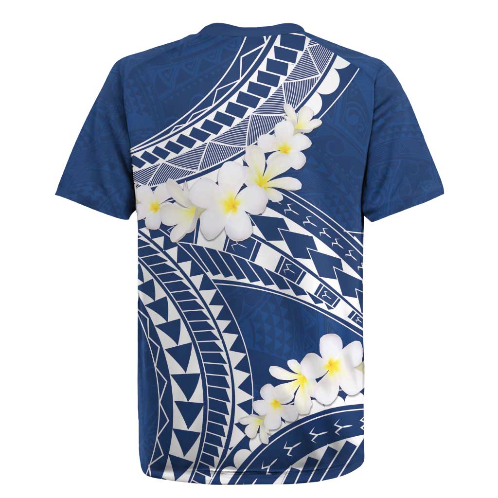 Polynesian Vintage Floral Rugby Jersey Navy Blue Motifs - Polynesian Pride