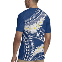 Polynesian Vintage Floral Rugby Jersey Navy Blue Motifs - Polynesian Pride