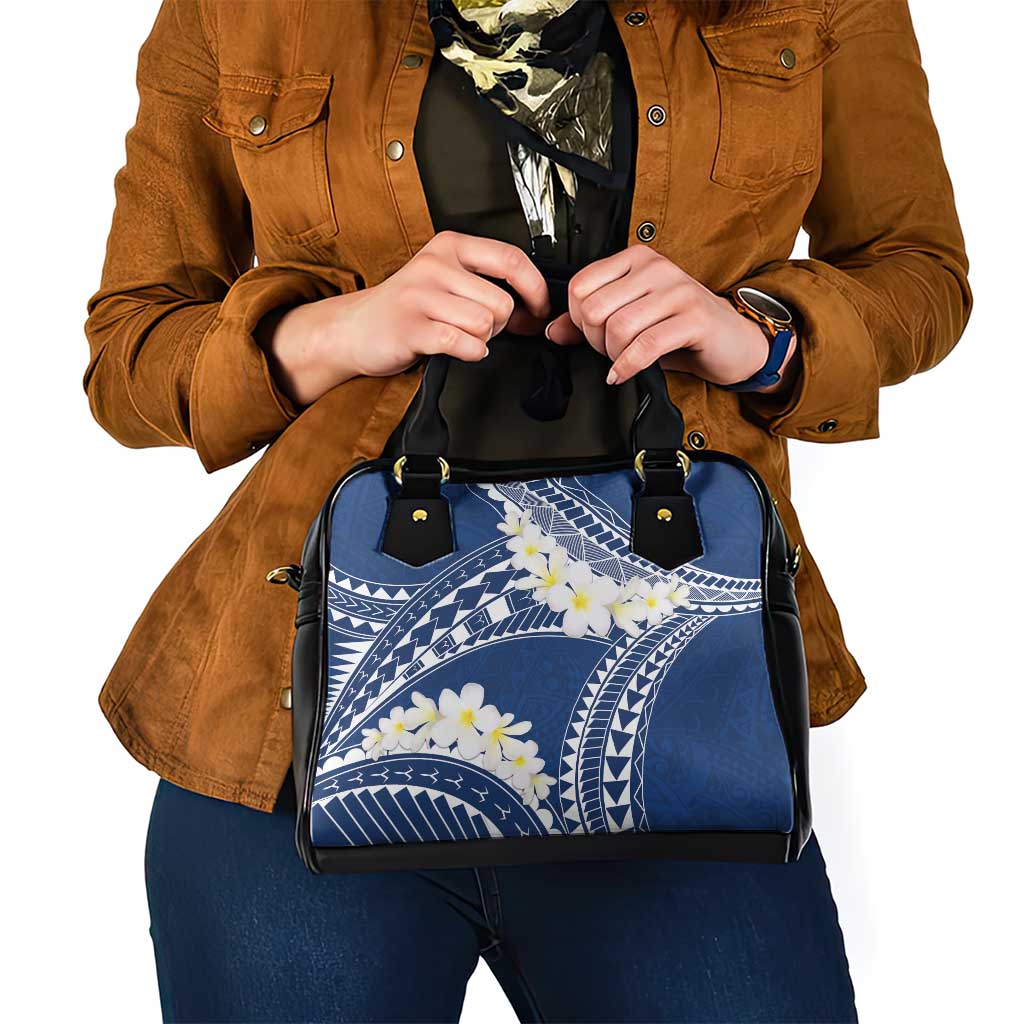 Polynesian Vintage Floral Shoulder Handbag Navy Blue Motifs - Polynesian Pride