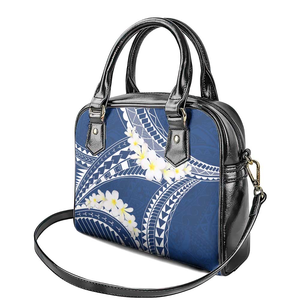 Polynesian Vintage Floral Shoulder Handbag Navy Blue Motifs - Polynesian Pride