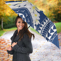 Polynesian Vintage Floral Umbrella Navy Blue Motifs - Polynesian Pride