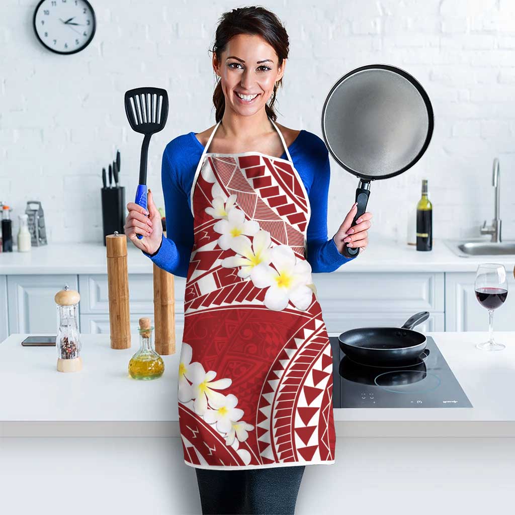Polynesian Vintage Floral Apron Scarlet Motifs - Polynesian Pride