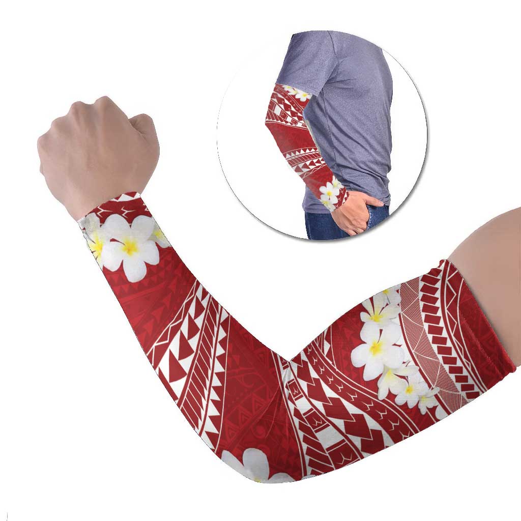 Polynesian Vintage Floral Arm Sleeves Scarlet Motifs - Polynesian Pride