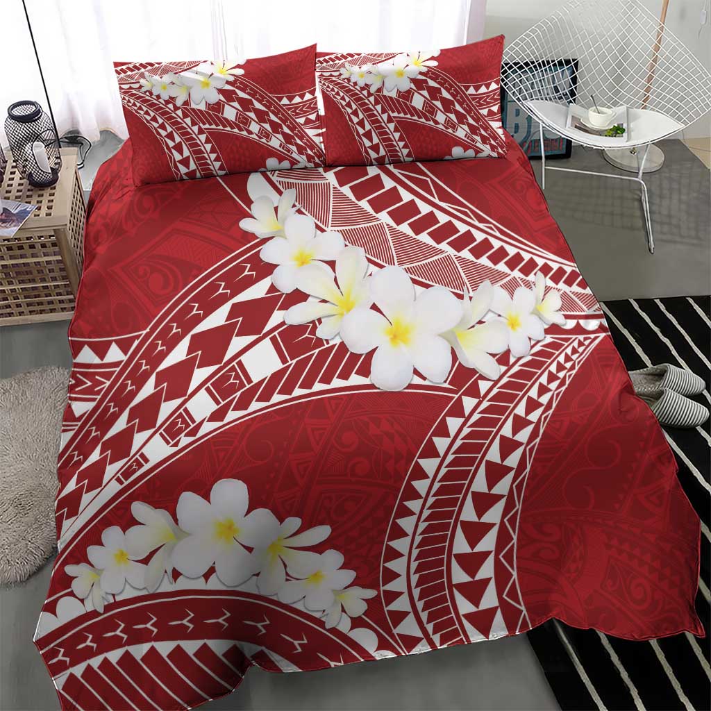 Polynesian Vintage Floral Bedding Set Scarlet Motifs - Polynesian Pride