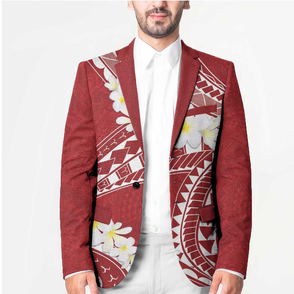 Polynesian Vintage Floral Blazer Scarlet Motifs - Polynesian Pride