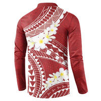 Polynesian Vintage Floral Button Sweatshirt Scarlet Motifs - Polynesian Pride