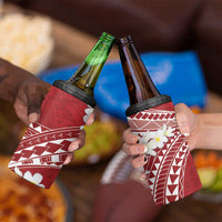 Polynesian Vintage Floral 4 in 1 Can Cooler Tumbler Scarlet Motifs - Polynesian Pride