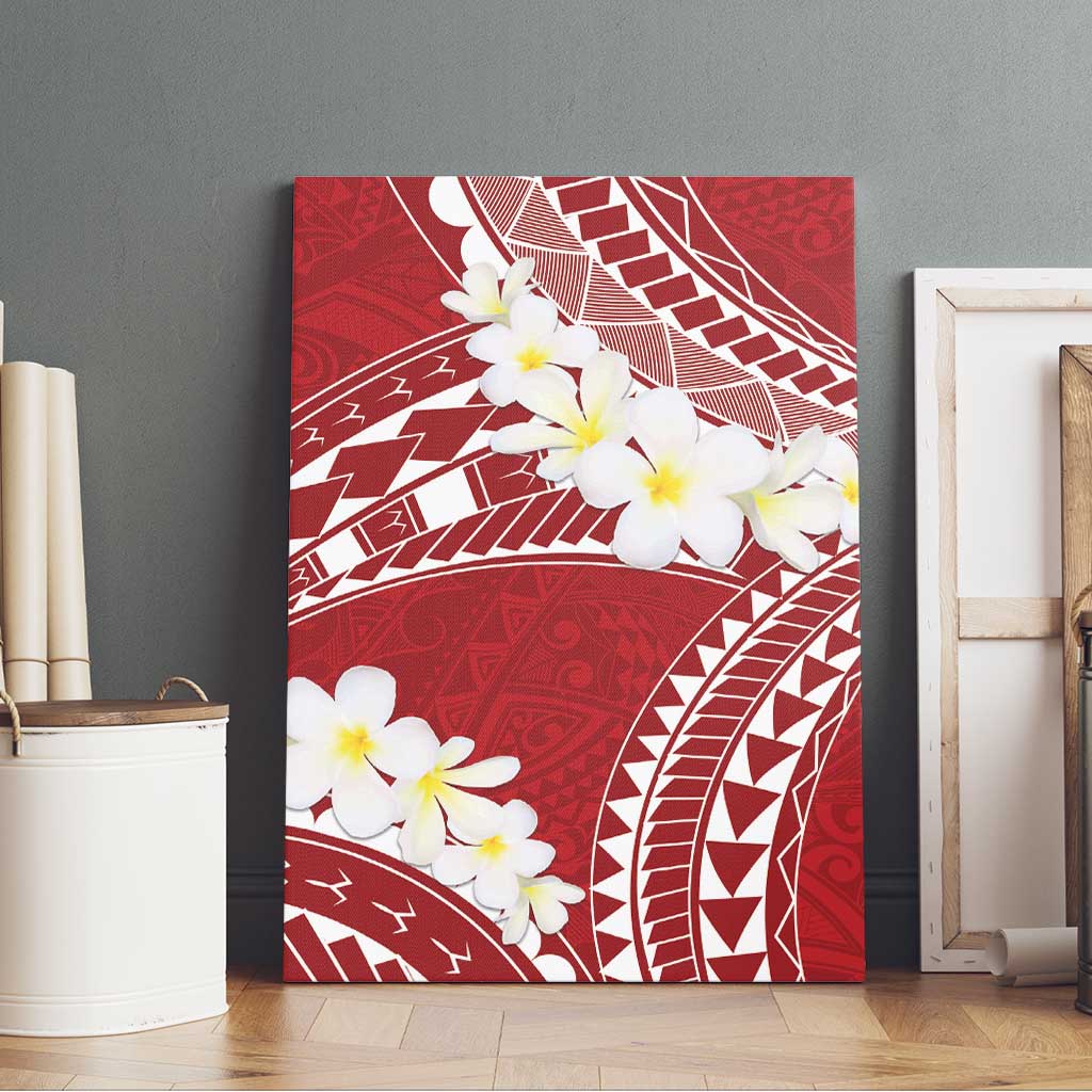 Polynesian Vintage Floral Canvas Wall Art Scarlet Motifs - Polynesian Pride