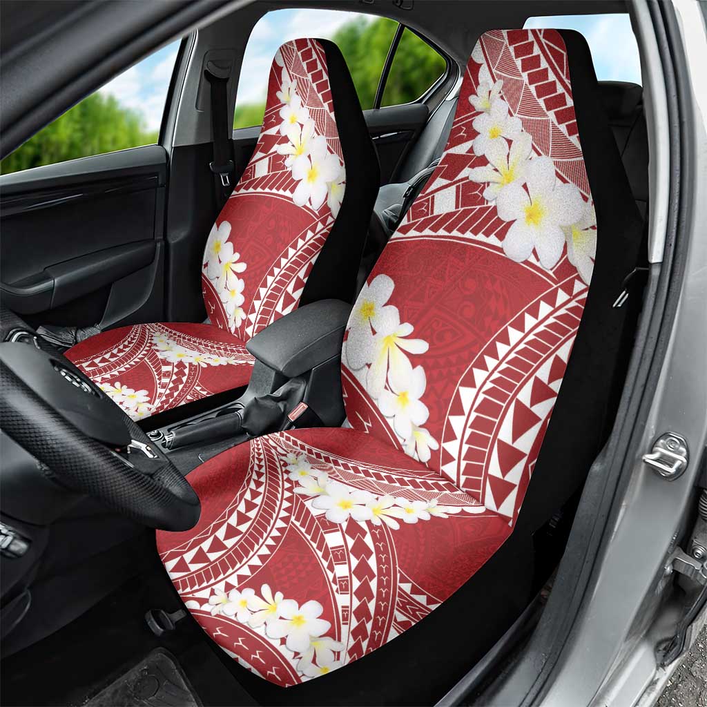 Polynesian Vintage Floral Car Seat Cover Scarlet Motifs - Polynesian Pride