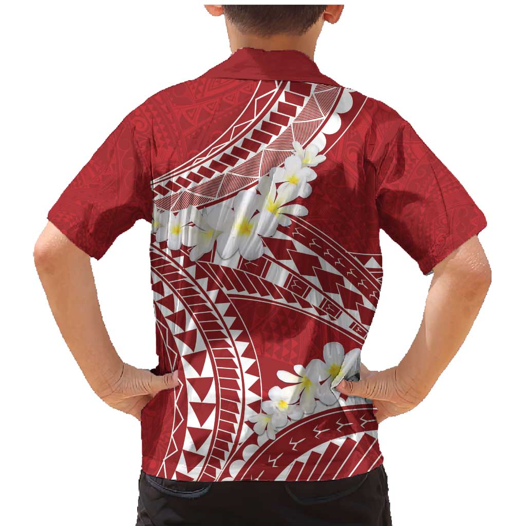 Polynesian Vintage Floral Family Matching Mermaid Dress and Hawaiian Shirt Scarlet Motifs - Polynesian Pride