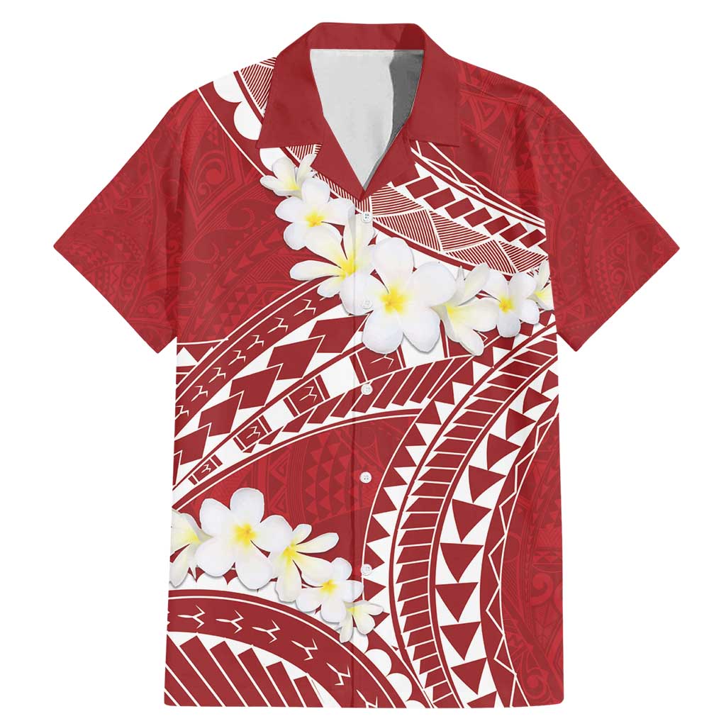 Polynesian Vintage Floral Family Matching Mermaid Dress and Hawaiian Shirt Scarlet Motifs - Polynesian Pride