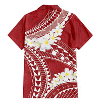 Polynesian Vintage Floral Family Matching Mermaid Dress and Hawaiian Shirt Scarlet Motifs - Polynesian Pride