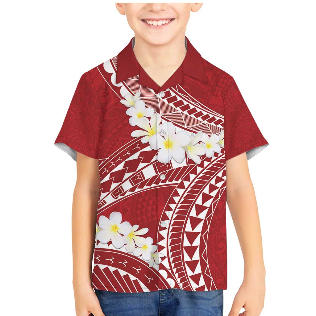 Polynesian Vintage Floral Family Matching Mermaid Dress and Hawaiian Shirt Scarlet Motifs - Polynesian Pride
