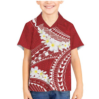 Polynesian Vintage Floral Family Matching Mermaid Dress and Hawaiian Shirt Scarlet Motifs - Polynesian Pride