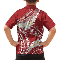 Polynesian Vintage Floral Family Matching Short Sleeve Bodycon Dress and Hawaiian Shirt Scarlet Motifs - Polynesian Pride