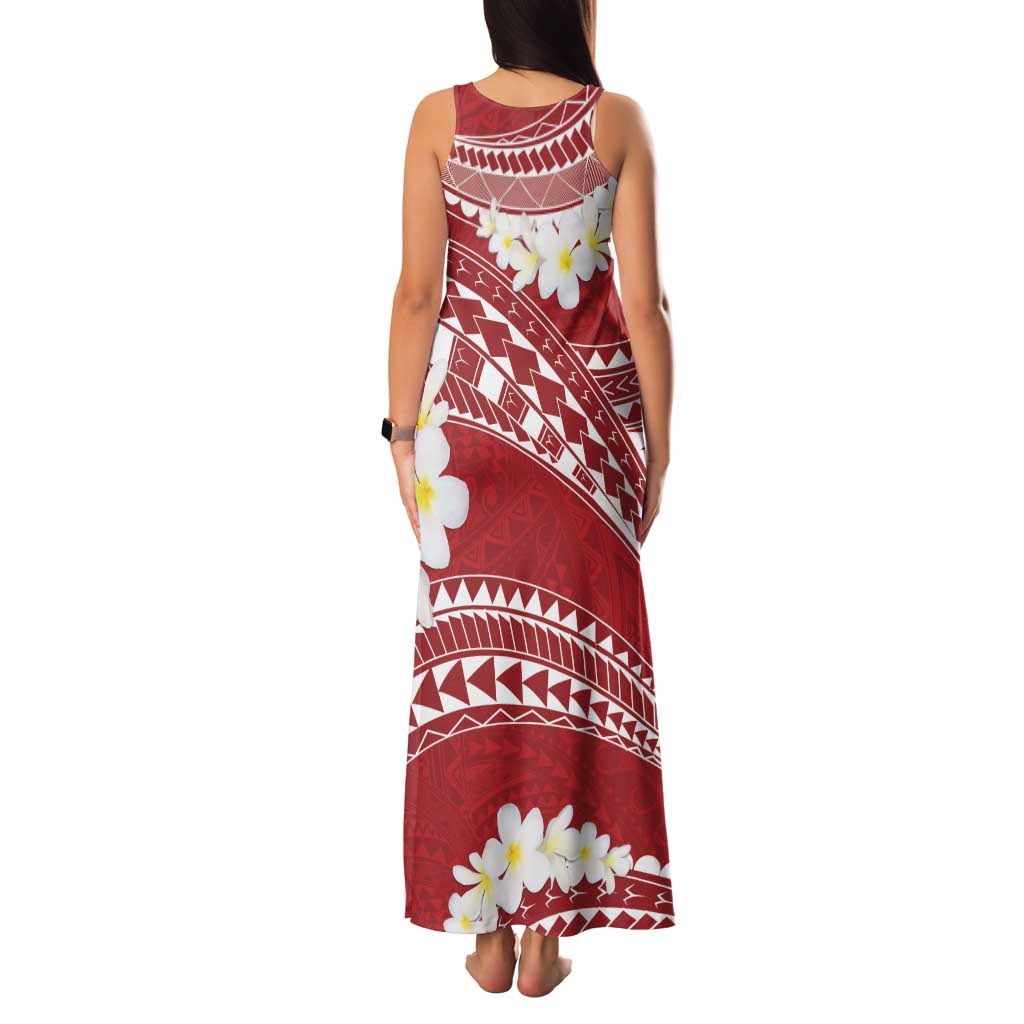 Polynesian Vintage Floral Family Matching Tank Maxi Dress and Hawaiian Shirt Scarlet Motifs - Polynesian Pride