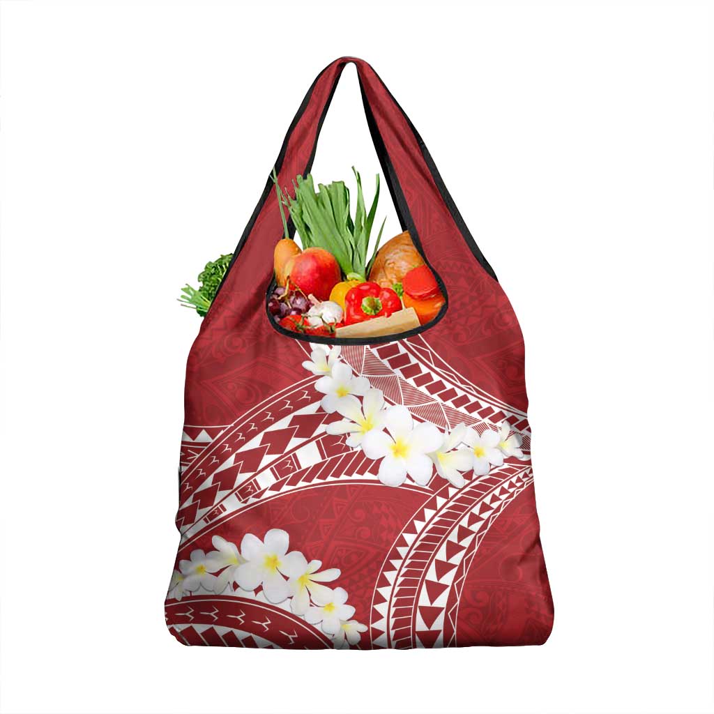 Polynesian Vintage Floral Grocery Bag Scarlet Motifs - Polynesian Pride