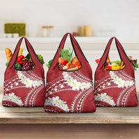 Polynesian Vintage Floral Grocery Bag Scarlet Motifs - Polynesian Pride
